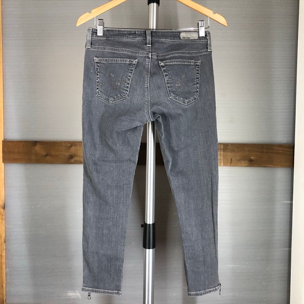 Sz 28- AG ADRIANO GOLDSCHMEID Camila Super Skinny Ankle Side Zipper Gray Jeans - Picture 6 of 8